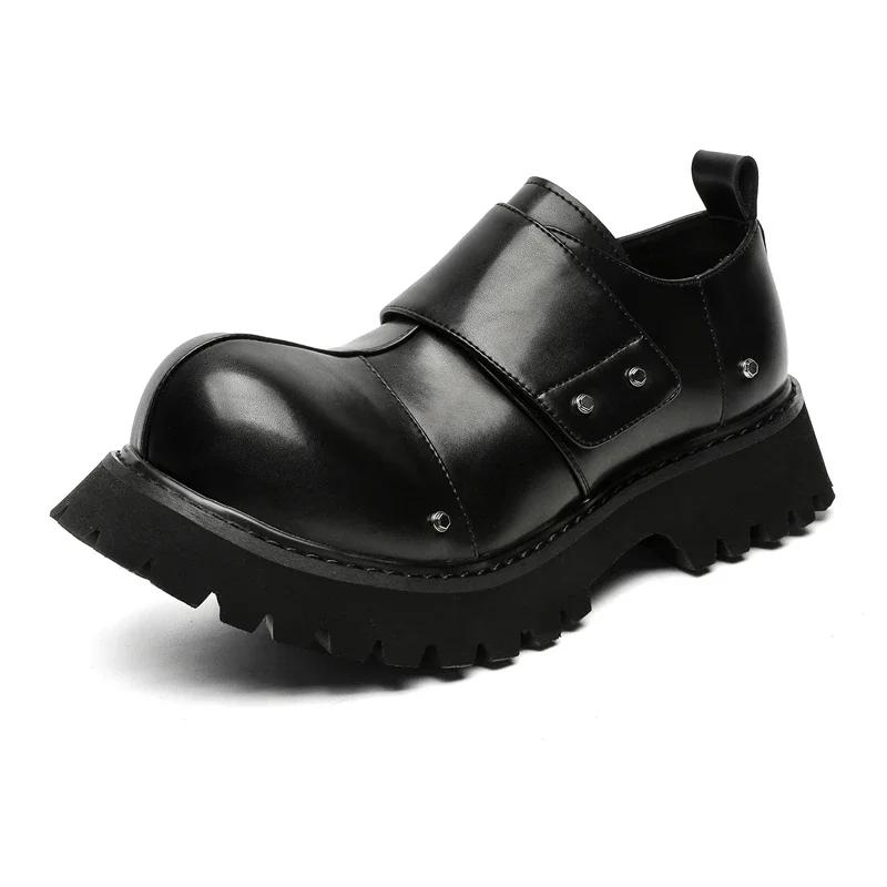 

Men Genuine Leather Thick Bottom Shoes 2025 New Party Sports Office Shoes Casual Leather Outdoor Designer Walking Shoes 44