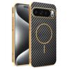 For Google Pixel 10 9 Pro XL Case Case New Electroplating Leather Carbon Fiber Fine Magnetic Ring Cover For Pixel 9A Fudna