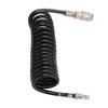 3 Meters Recoil Air Hose Black Reinforced Abrasion Resistant Inflator Extension Tube with Bend