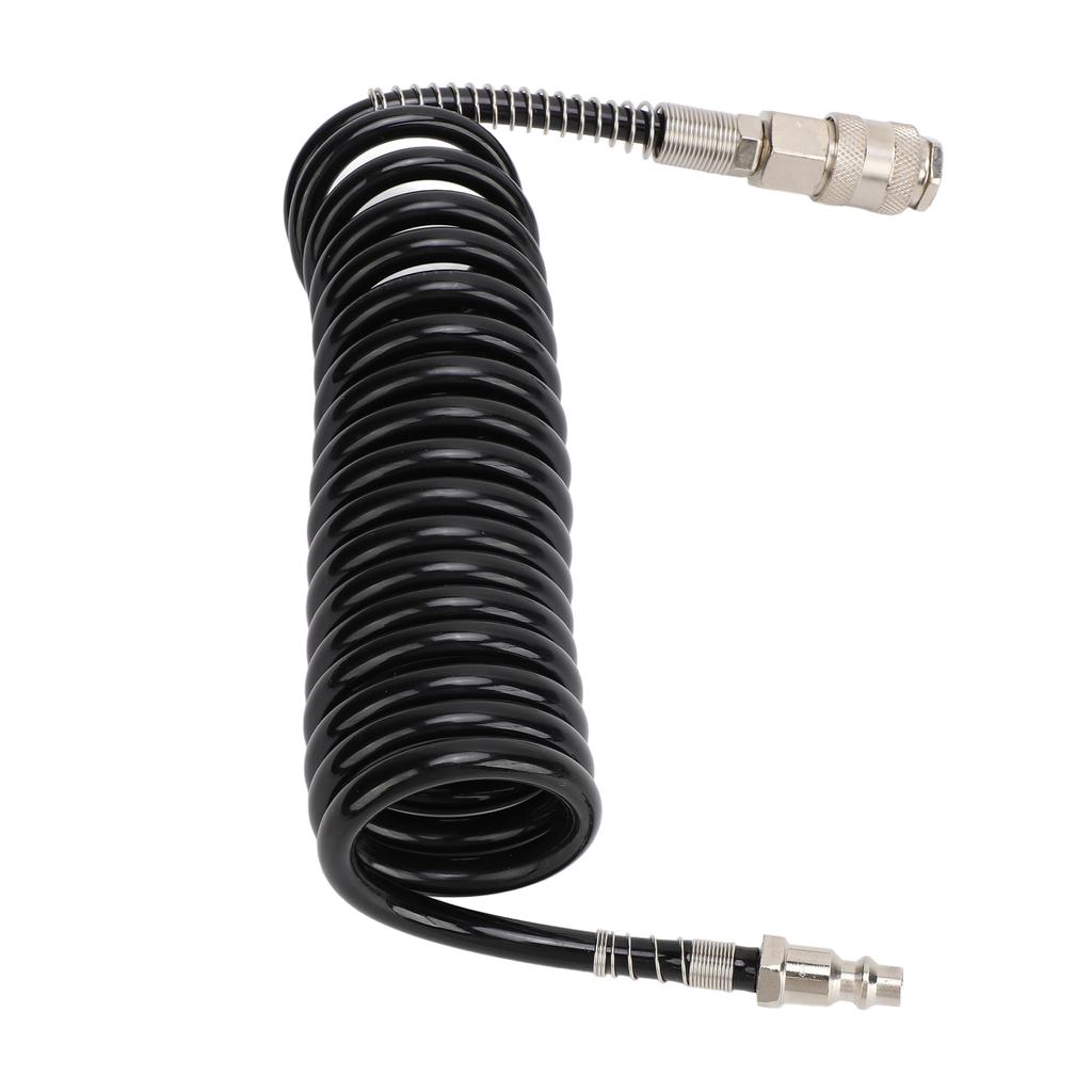 3 Meters Recoil Air Hose Black Reinforced Abrasion Resistant Inflator Extension Tube with Bend