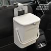 Car Trash Can, Rear Storage Bucket with Lid for Car Interior Use, Private Car Cleaning Bucket, Rear Seat Mobile Phone Stand