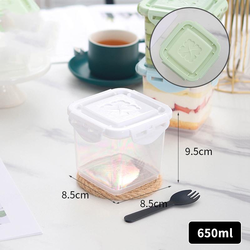 Cutie Mousse Reutilizabilă Tort Mii de Straturi Cu Furculiță Cupă Fructe Cutie Ambalaj Desert Tiramisu Înghețată Cutie Lapte de Soia