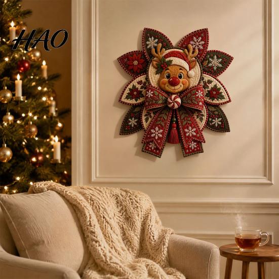 Handarbeits-Nähzubehör Weihnachts-Quilt-Schleife DIY-Set, 3D Handgemachtes Dekoratives Ornament, Vorgeschnittene Stoffdekorationen und Schritt-für-Schritt-Anleitung zum Basteln