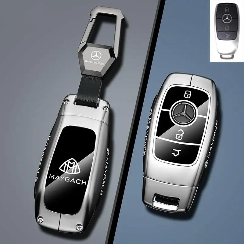 PZQ2   Car Key Case Cover For Mercedes Benz C E S Class GLC W206 W223 W214 E300 C260 C300 S450 S500 S400 Fob Accessories
