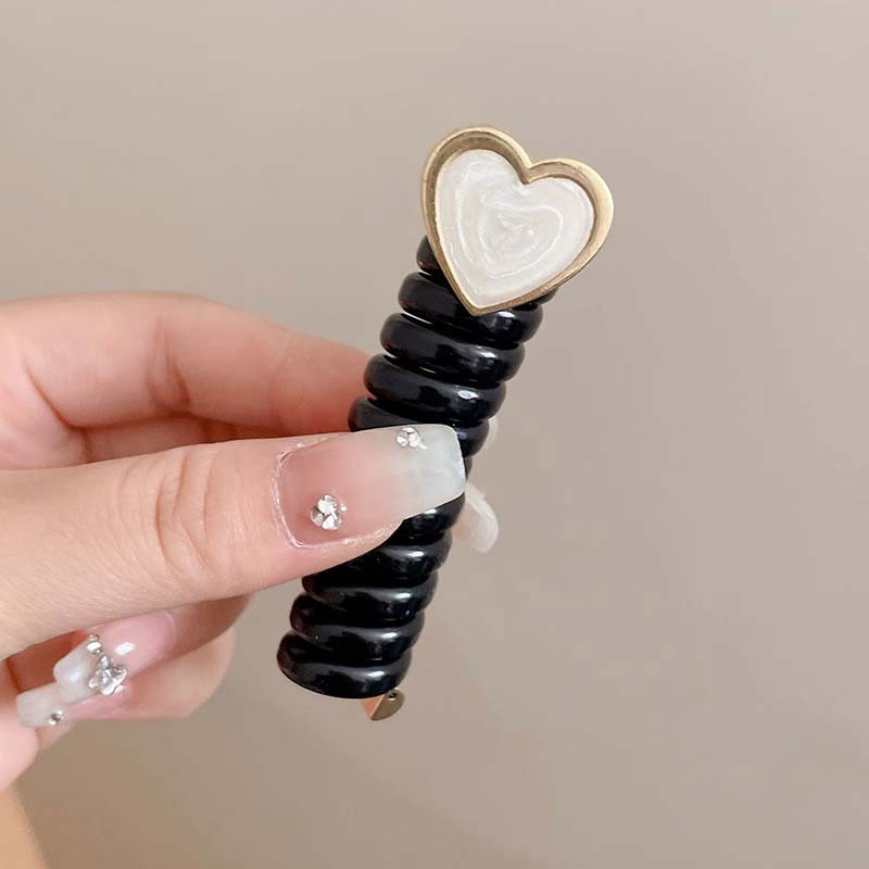 

Y2k сердце дизайн хвост эластичные резинки для волос резиновые резинки для волос пучок резинки для волос телефонный провод аксессуары для волос женская повязка на голову