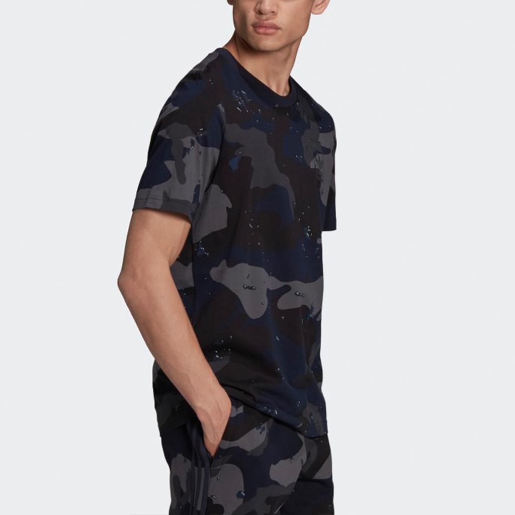 Adidas Originals Camouflage Full Print Short Sleeve T-Shirt Men Tops Navy H13493