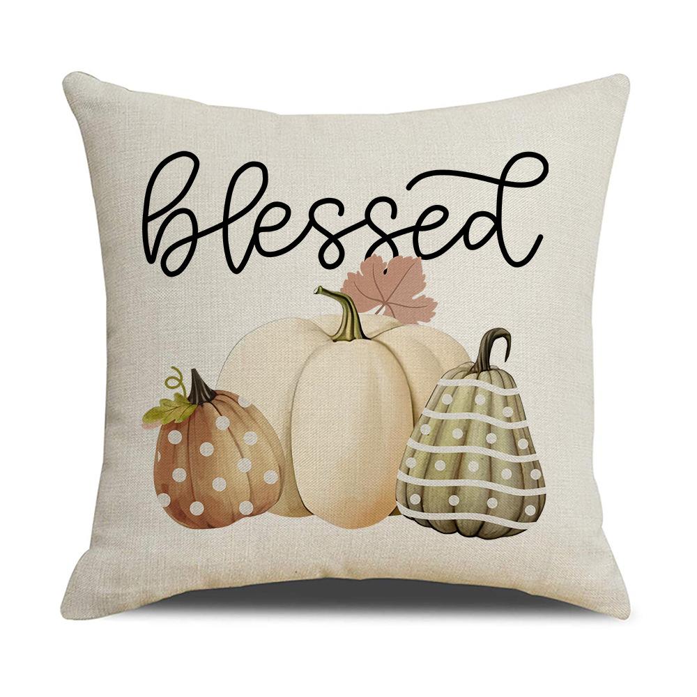 

Decorative Home Pumpkin Letters Pillow Cover Living Room Bedroom Bay Window Sofa Car Thanksgiving Pillow Cover 45 * 45Cm (excluding pillow core)