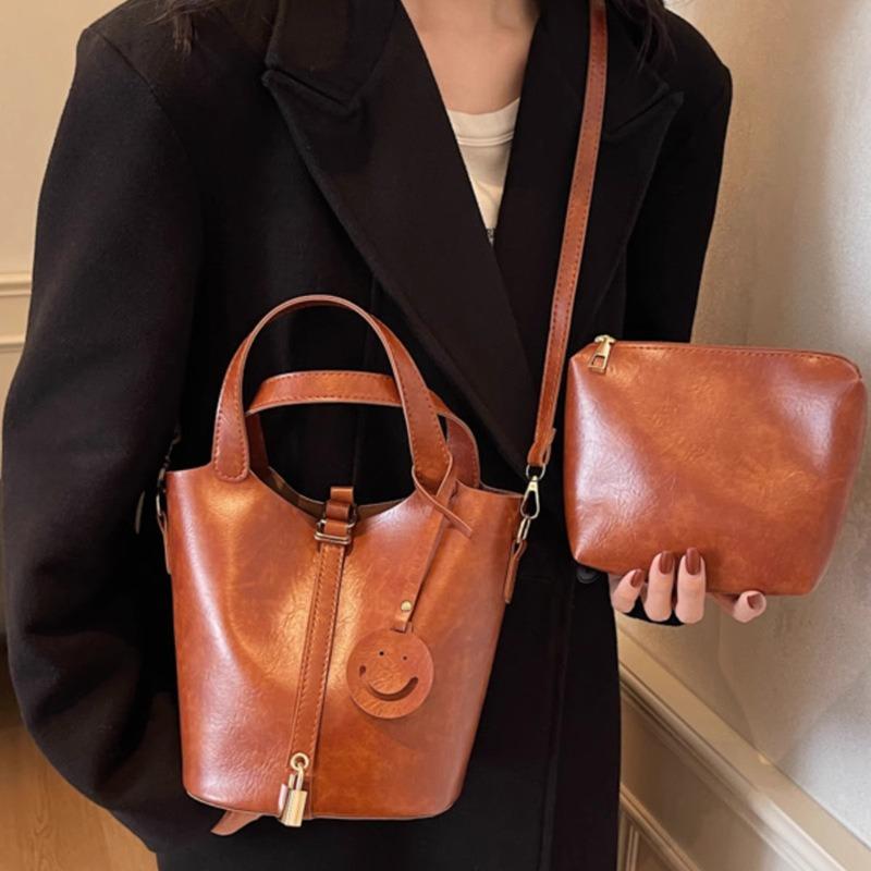 Maillard retro portable vegetable basket bag women's autumn and winter new trendy fashion bucket bag fashion messenger bag