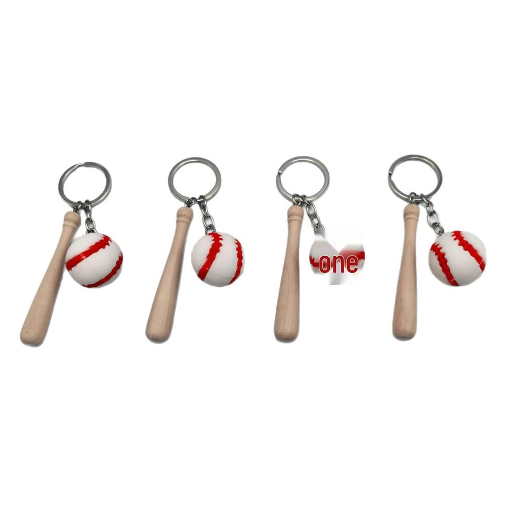 Soft Rubber Baseball Keychain Set: Creative PVC Simulation Sports Ornament (2-Piece)