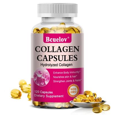 Bcuelov Hydrolyzed Bovine Collagen Dietary Supplement, 120 Softgels Per Bottle