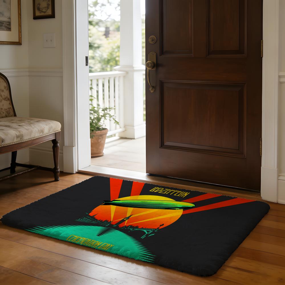 

Floor Mat Soft Flannel Rug Non Slip Absorbent Mat for Bathroom Bedroom Home Decor Plam Trees Flowers 50x80cm
