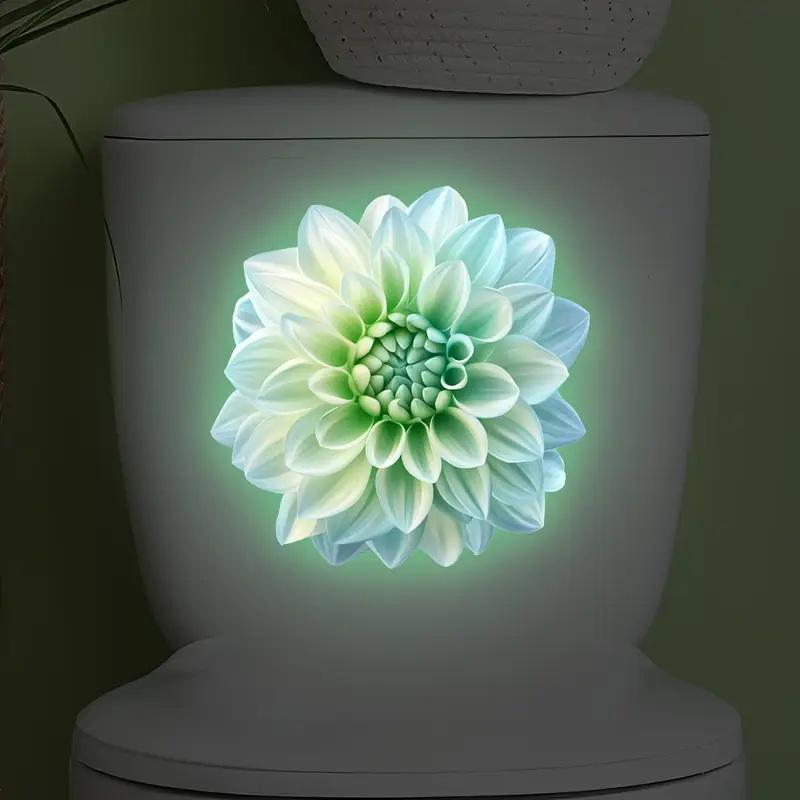 Badkamer Lichtgevende Toiletsticker Nachtlampje Lotus Muursticker Toiletbril Sticker Zelfklevend PVC Waterdicht Woondecoratie