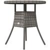 70 cm Wood-Effect Rattan Garden Table - Natural Wood Finish