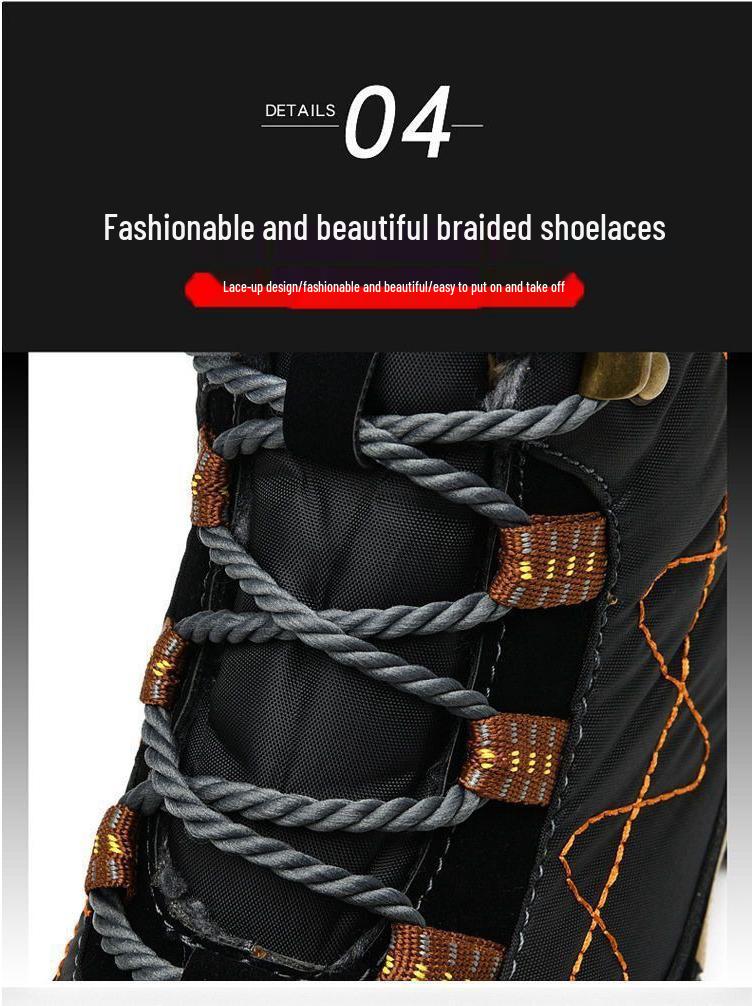 Pánské zimní sněhule nadměrné velikosti s fleecovou podšívkou, šněrovací, vysoké, sportovní podrážka