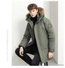 Men's Mid-Length Winter Down Jacket with Large Fur Collar, Plus Size, Middle-Aged Business Casual Style