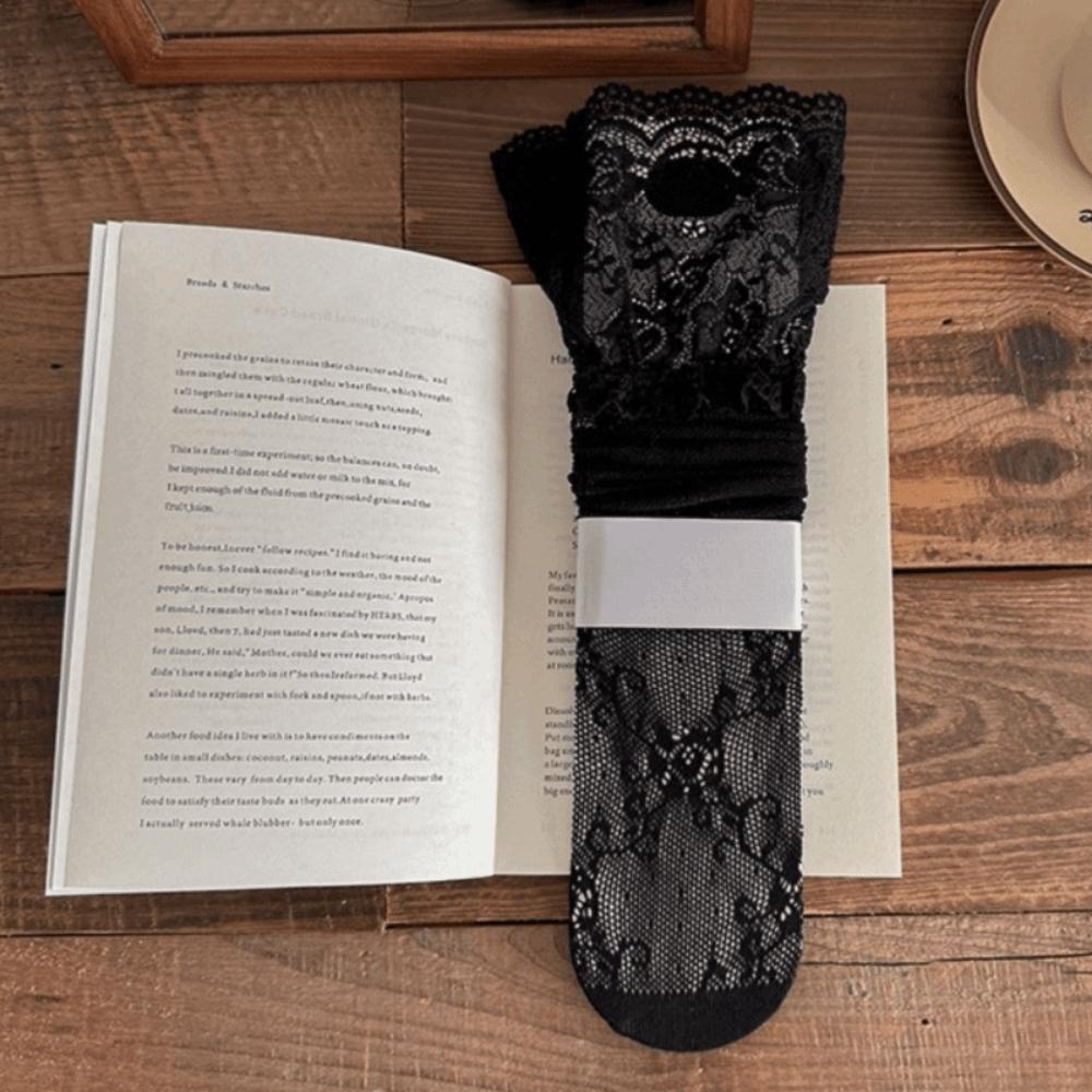Y2K Over The Knee Stockings Floral Lace Fishnet Stockings Sweet Thigh High Stockings Lolita Style