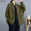 Oversized Women Turn Down Collar Long Sleeve Solid Casual Blouse Shirts