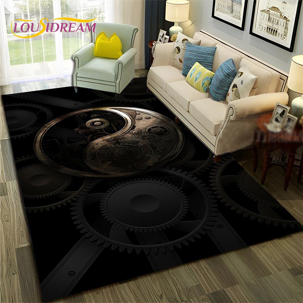 Chinese Bagua Yin Yang 3D Tai Chi Carpet Rug for Home Living Room Bedroom Sofa Doormat Decor,Child Area Rug Non-slip Floor Mat