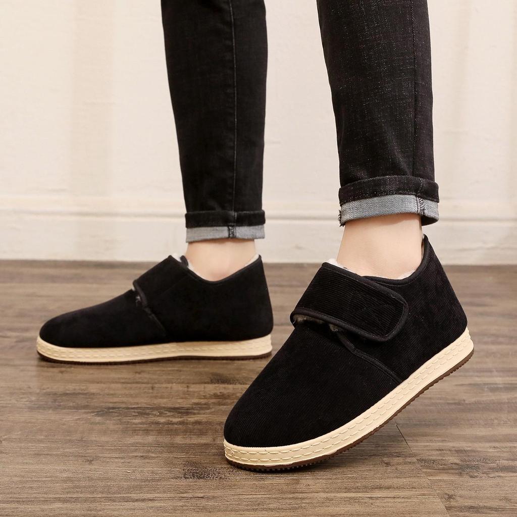 Klettverschluss Rutschfeste Cord Baumwollschuhe für den Winter