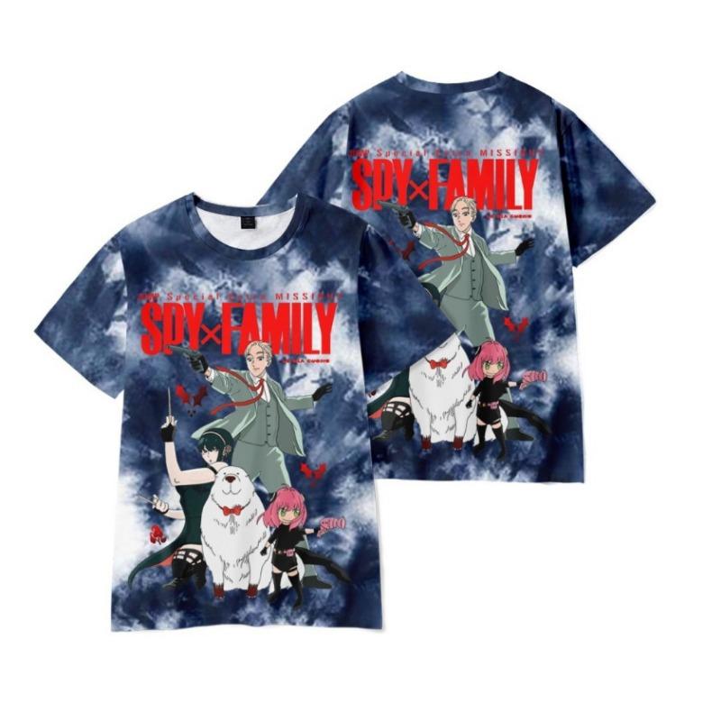 Women's Summer 3D T-shirt Short Sleeved Spy House SPY × FAMIL Casual Minimalist T-shirt