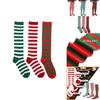 Christmas Elf Long Striped Thigh Stocking For Kids Adults