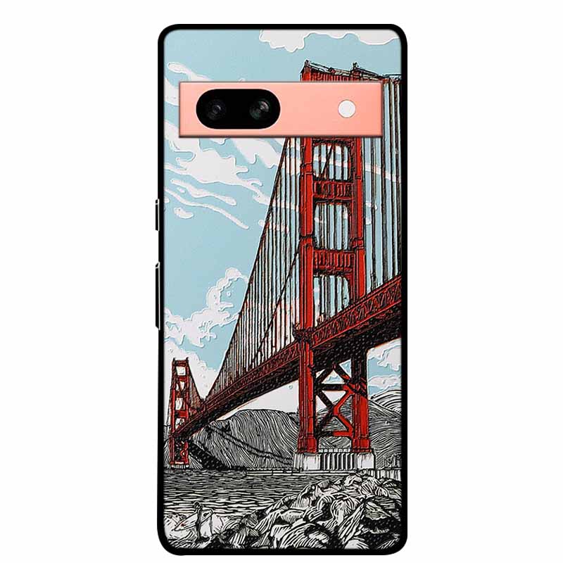 3D Flowers Case For Google Pixel 7a 5G Case Emboss Relief Floral Black Silicone Soft Back Covers For Google Pixel 7a Case Fundas