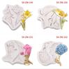 Lily Hydrangea Silicone Soap Mold Wax Candles Plaster Mold Home Kitchen Cake Baking Mold