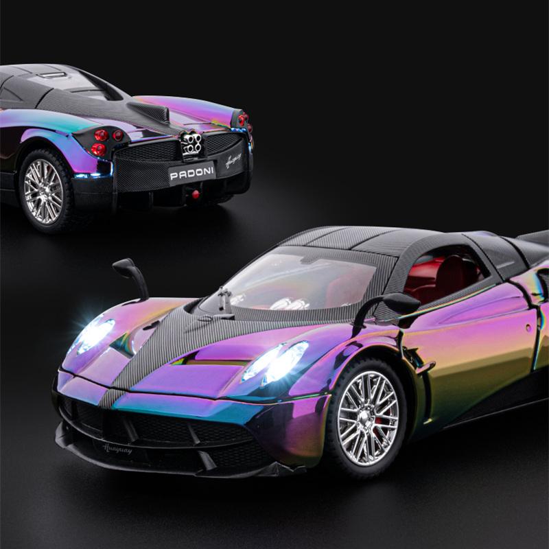 1:24 Pagani Huayra Dinastia Alloy Electroplating Sports Car Model Metal Diecast Racing Car Vehicles Model Sound Light Kids Gifts