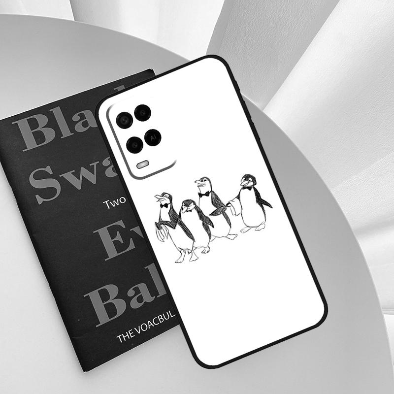 Cartoon Penguin Case For Oppo A15 A16 A17 A52 A72 A76 A96 A54 A74 A94 A54S A57S A58 A78 A98 A57 A77 Cover