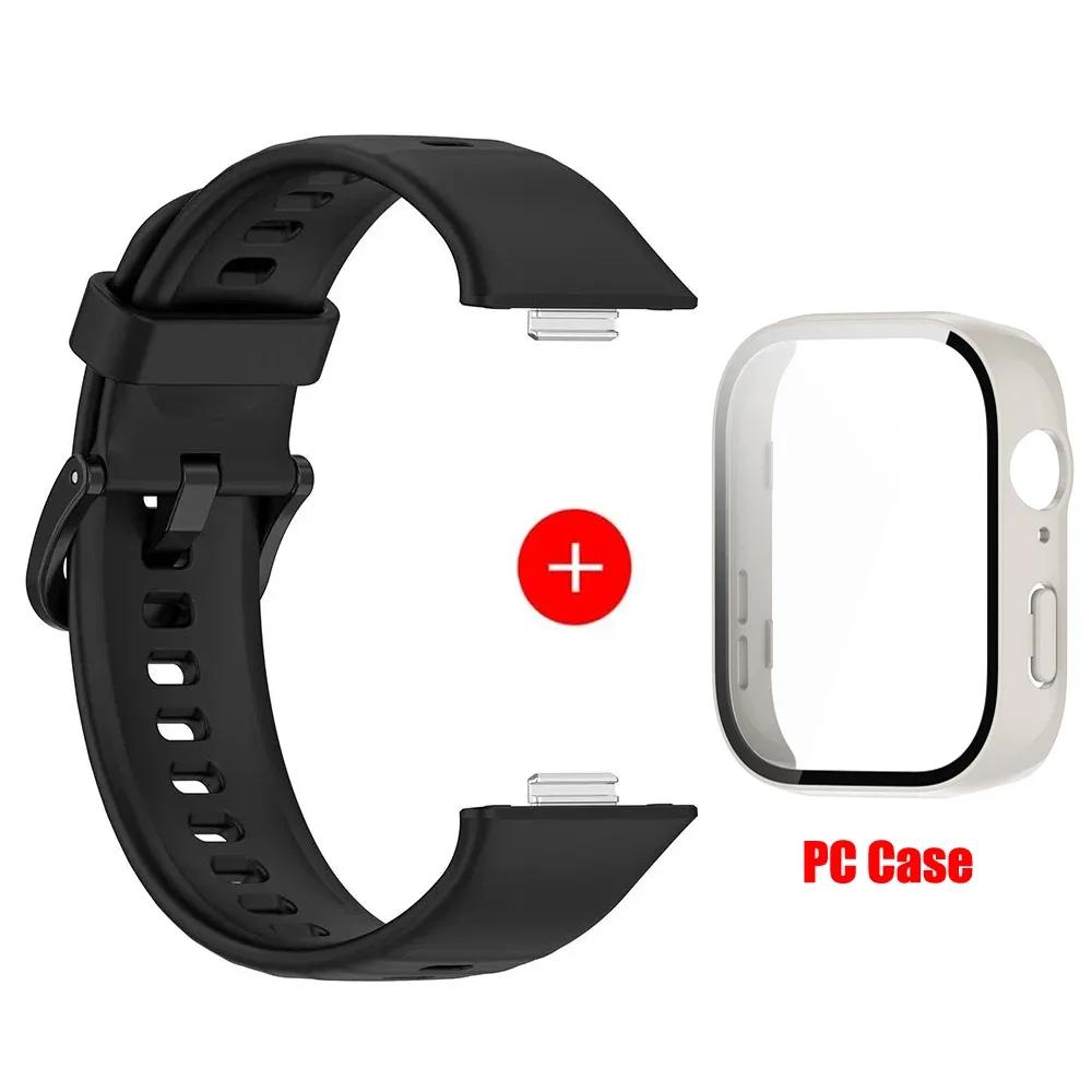 Case+Silicone Band For Huawei Watch Fit 3 Strap sport bracelet Tempered Glass cover Protector for Huawei Fit3 correa Accessories