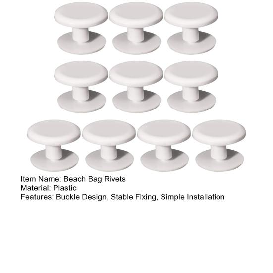 10ks nýtů plážových tašek Jednoduchá instalace Výměna stabilního upevnění Plastová taška Náhradní nýty Nýty Domácí potřeby