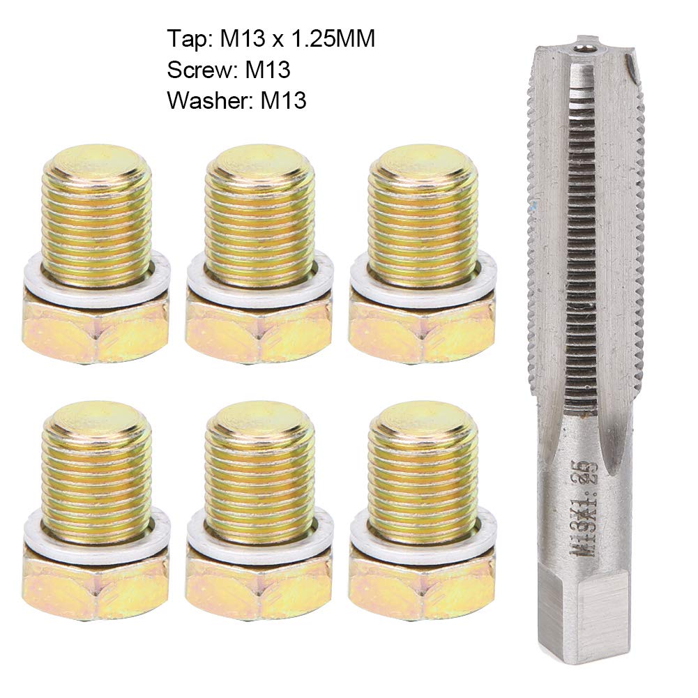 Thread Repair Kit, Oil Drain Plug Tap Set M13 X 1.25mm for Automotive Threading Tools, Gearbox Repair with Sump, Universal Fitment
