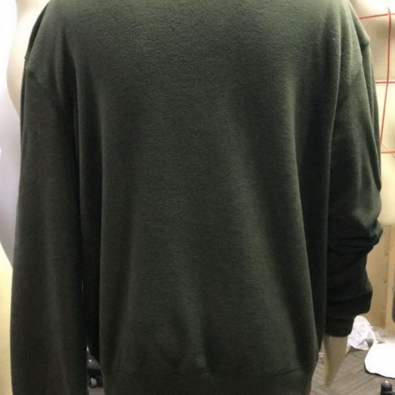Spring plus size men's casual green bottom printed colorful round neck long-sleeved sweatshirt