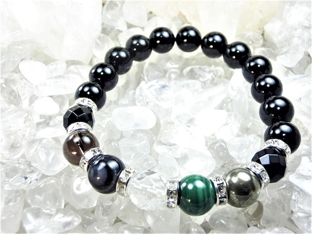 Kanoishi for warding off bad luck and Five protective Eye of the and Smoky Power stone bracelet for men and for approximately 16cm size for [Amulet