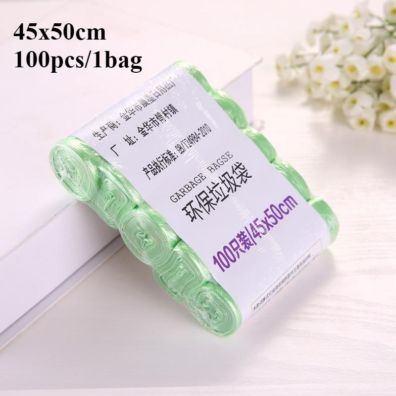 15Pcs/1Roll Household Garbage Bag Thickened Large Black Trash Bags Disposable Trash Pouch Kitchen Portable Cleaning Waste Bag