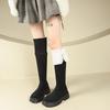 2025 New Maillard Winter Retro Western Boots Women's Tall Knight Boots Two Wear Folded and Velvet Knee Boots