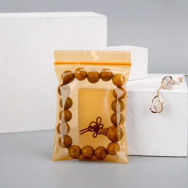 500pcs Colour Trumpet Self Sealing Bag Mini Transparent Thick Jewelry Packaging Bags Plastic Packing Storage Zipper Sealing Bag