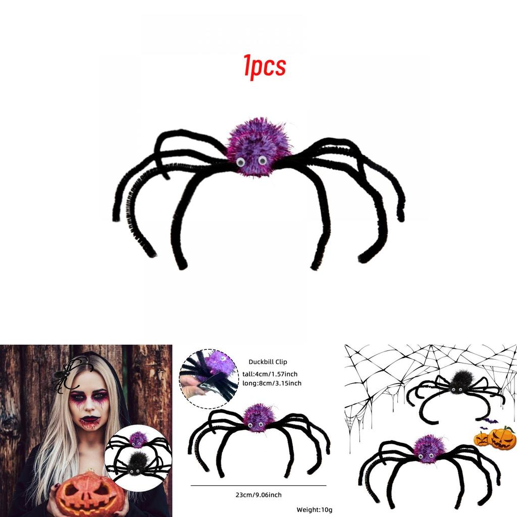 Halloween Spider Hair Clips Unique Diy Spider Leg Design Hair Accessories For Women And Girls