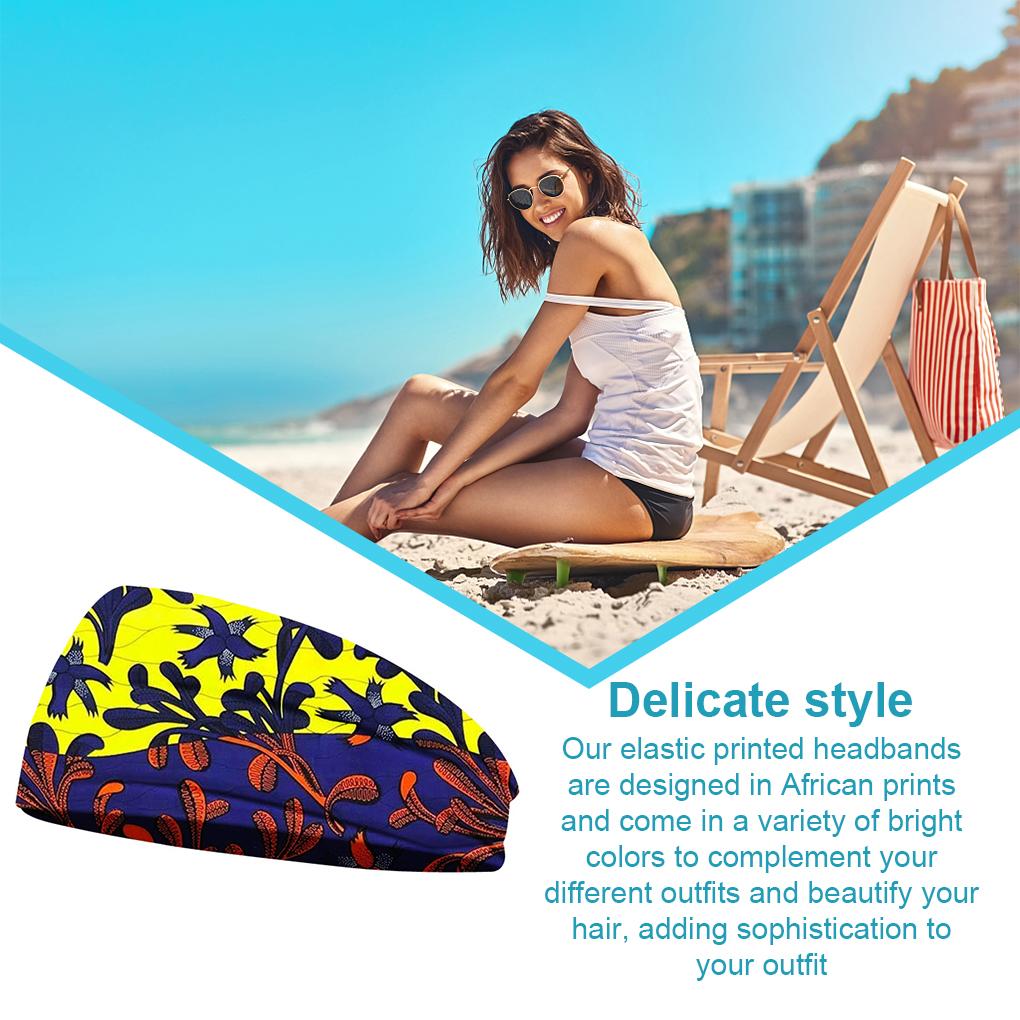 Stirnbänder Sport Geometrischer Blumendruck Vintage-Stil Kopfband Schweißband Kopfbedeckung Weichheit Wickel Yoga Fitnessstudio Laufen Frauen