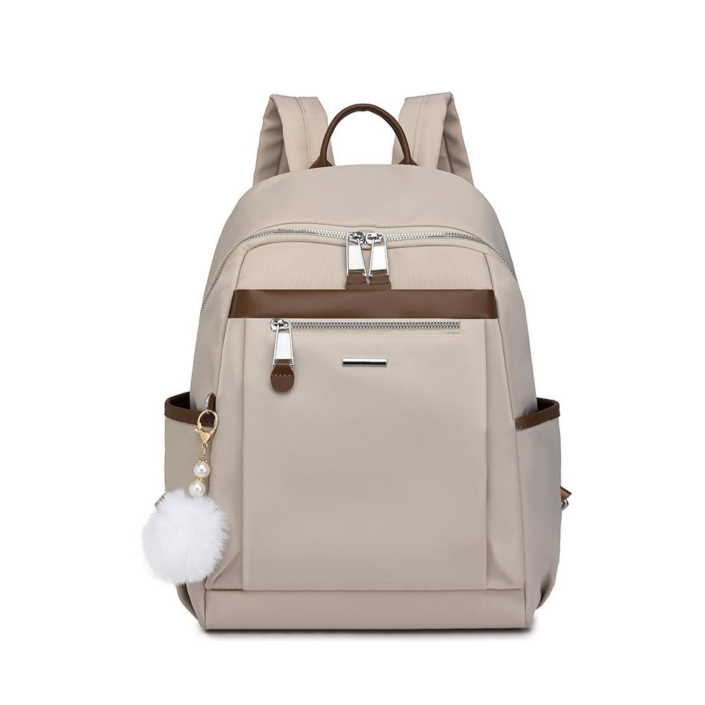 Travel backpack women s nylon cloth backpack women s new travel Korean version trendy light, simple and fashionable large capacity бежевый