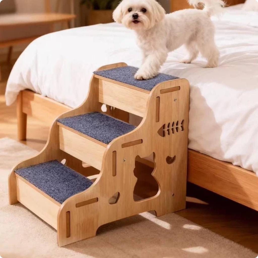 Dog Climbing Stairs Stable Wood Pet Sturdy for Senior Dogs