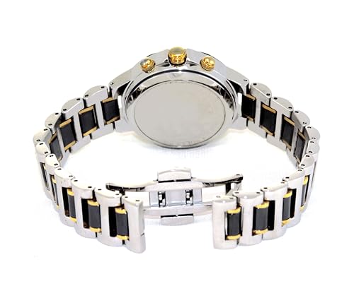 J.H-024A-MBB Men's Solar Radio-Controlled Watch with 4 Diamond Stones and a Quality Guarantee