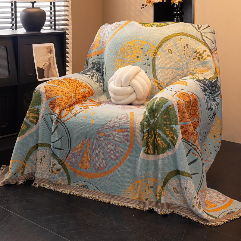 

Ретро Чехол на Одноместный Диван для Гостиной Высококачественное Полностью Закрывающее Диванное Полотенце на Все Сезоны С Цветочным Принтом Многофункциональный Наколенник 180x130cm