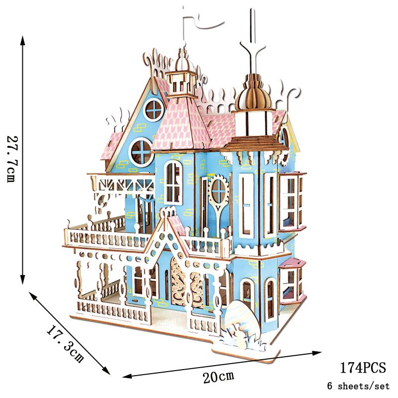 3D Wooden Puzzle Saint Basil's Cathedral Building House Kits Castle Villa Model Jigsaw Teen DIY Toys For Children Kids Gift