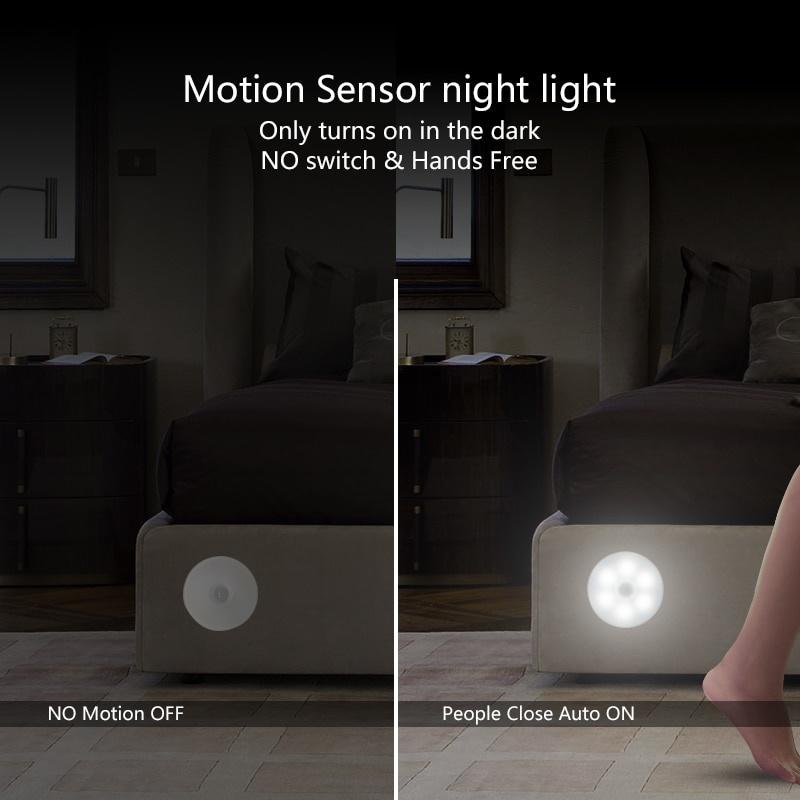 Motion Sensor LED Night Light Wireless Energy-saving Body Induction Lamp Wall Lamp USB Charging Bedroom Corridor Lamp
