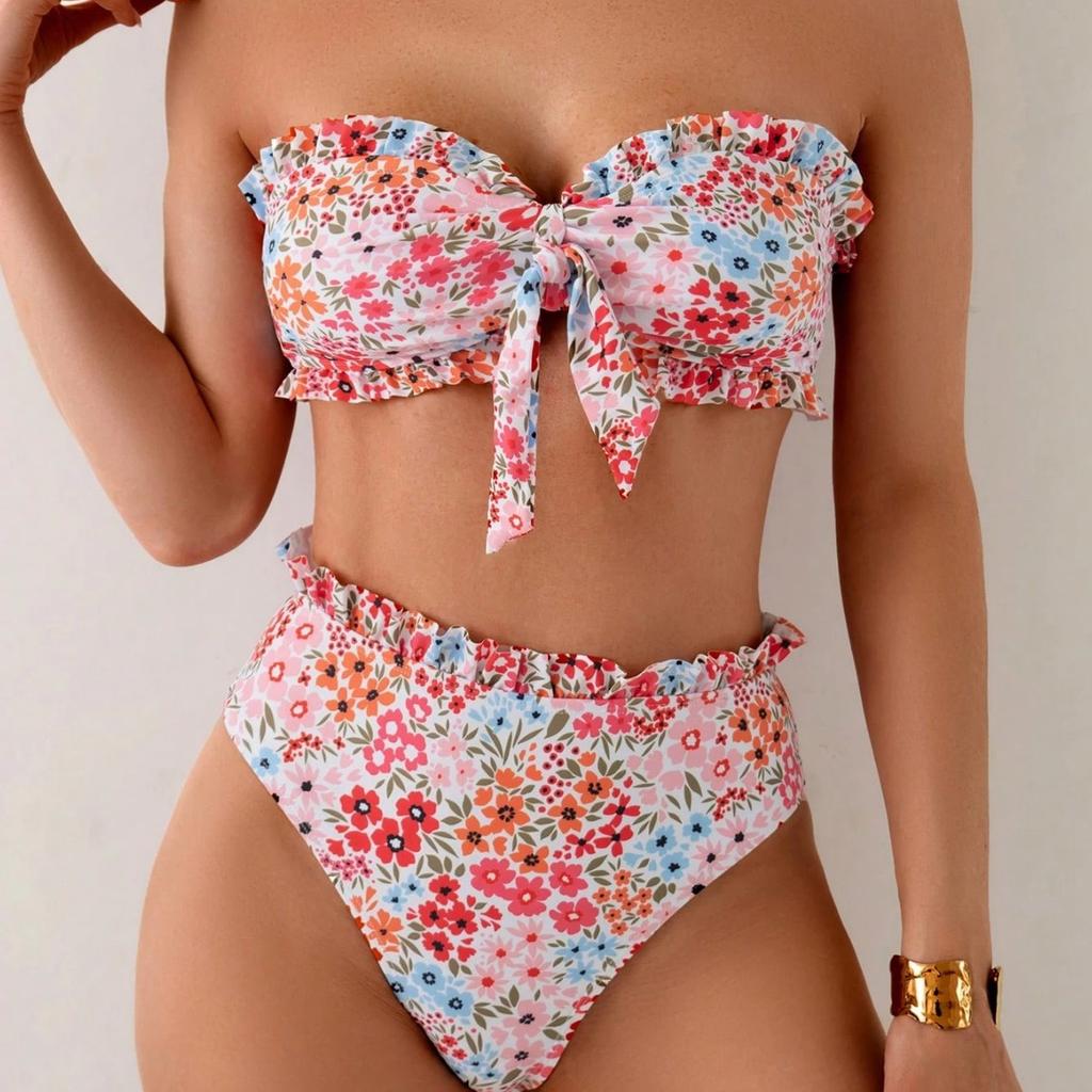 Neues Bandeau-Badeanzug 1011 Badeanzug Europäischer und Amerikanischer geteilter Badeanzug Bikini