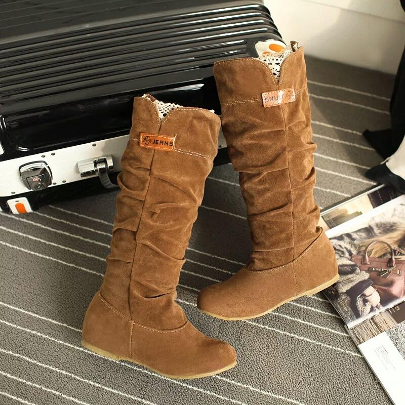 Fashion Trendy Long Women's Boots 2024 Spring and Autumn Western Cowboy Boots Versatile Slope Heel Solid Color Simple Women's Boots