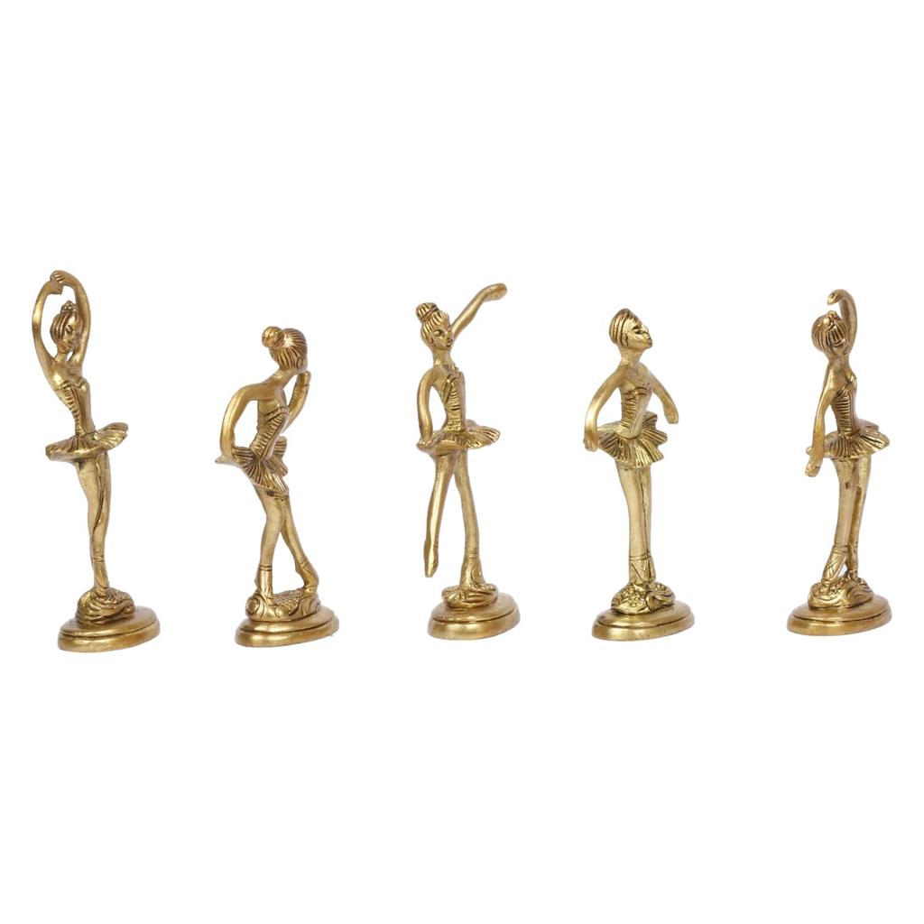 Brass Beautiful Dancing Lady Idol Home Décor Showpieces Ladies Statue Set of 5 Statues.
