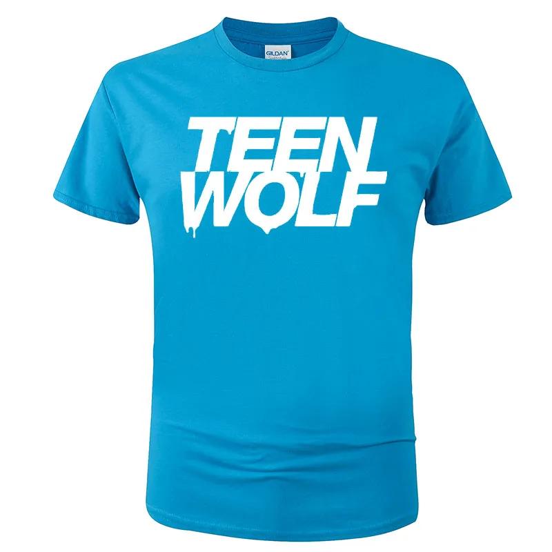 Teen Wolf Letter Print 2024 Summer Popular Trend Simple Round Neck T-shirt Casual High endVersatile Short SleeveG138