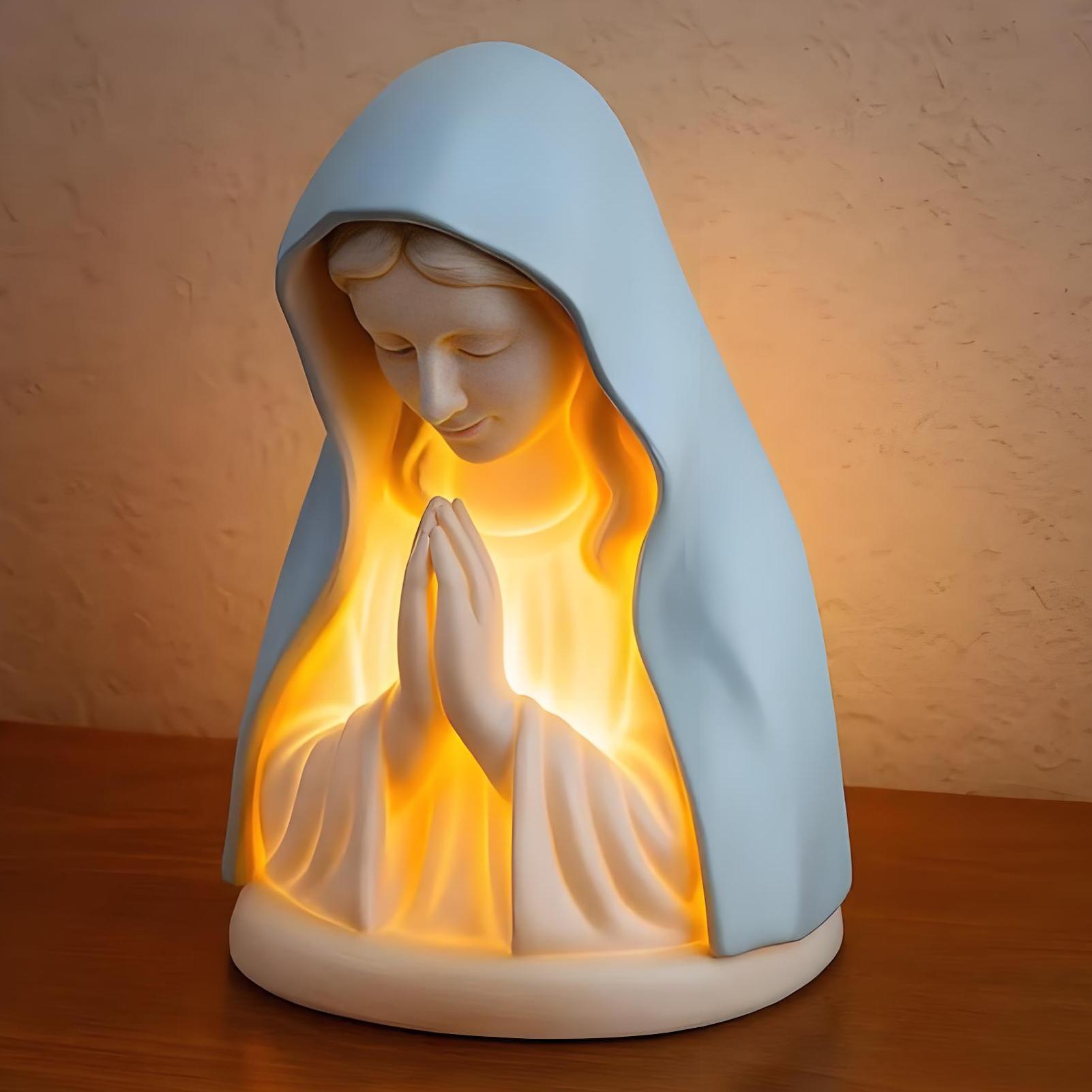 

Virgin Mary Prayer Night Light Statue Elegant Religious Statue Lamp Soft Eye Protection Desk Accessories For Nursery Reading CHINA